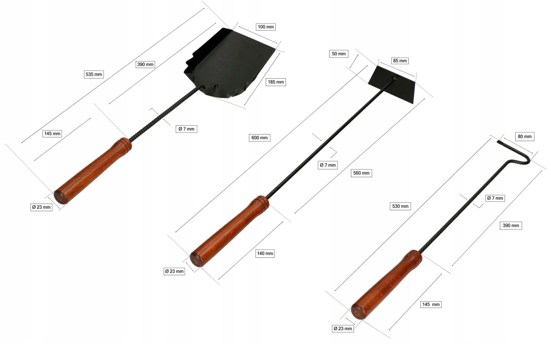 ZESTAW DO CZYSZCZENIA PIECA AKCESORIA KOMINKOWE Marka Kotarbau