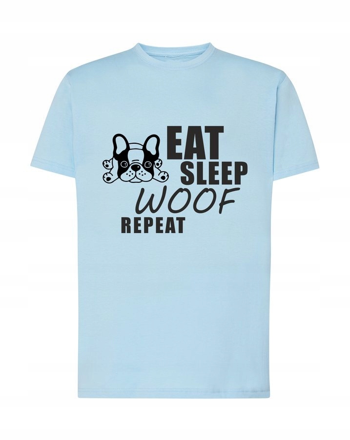 

Koszulka męska Eat Sleep Woof Repeat, błękitna 2XL