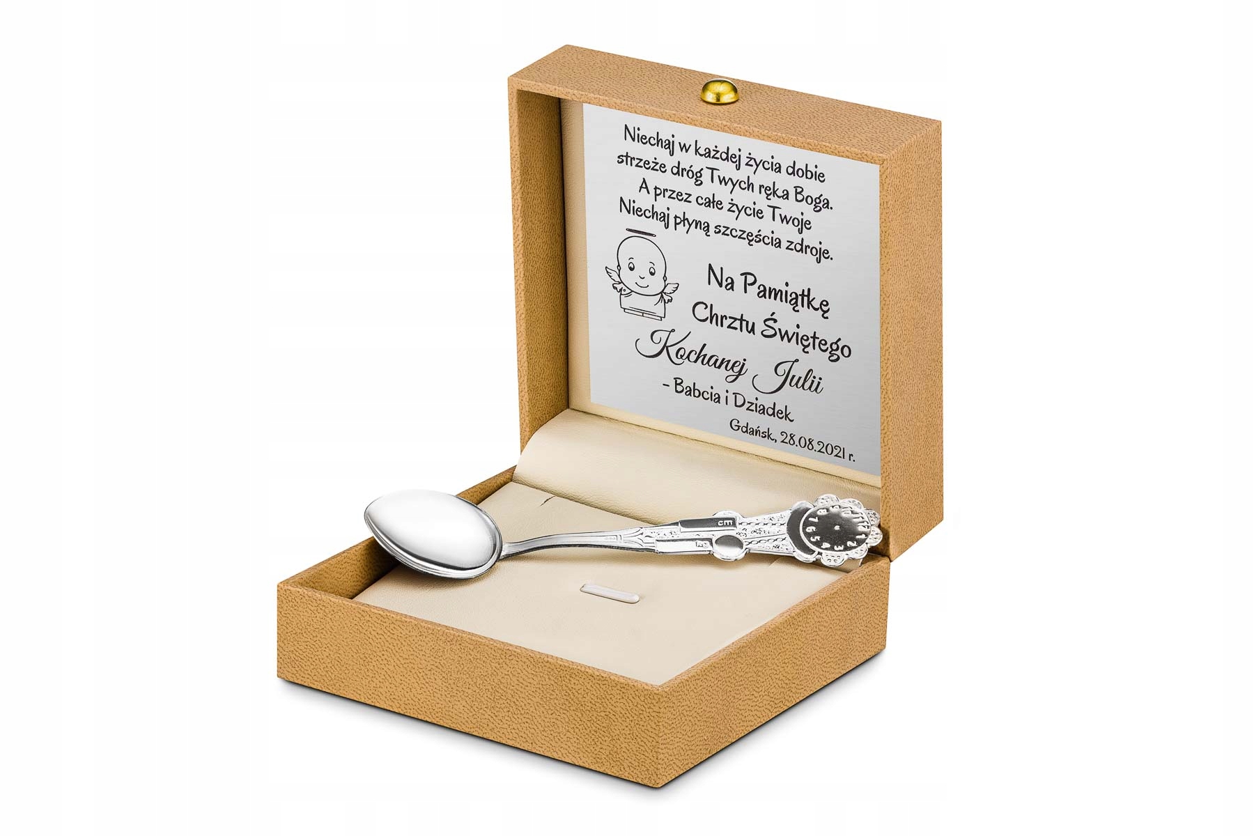 Łyżeczka Srebrna 925 z GRAWEREM Chrzest Urodziny Marka inna marka
