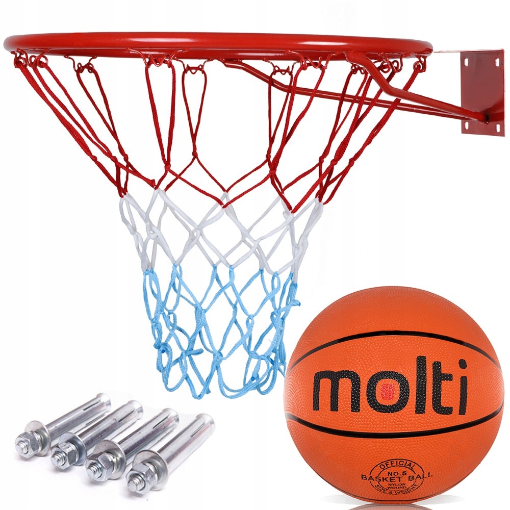 DUŻA OBRĘCZ DO KOSZYKÓWKI KOSZA 45CM SIATKA PIŁKA