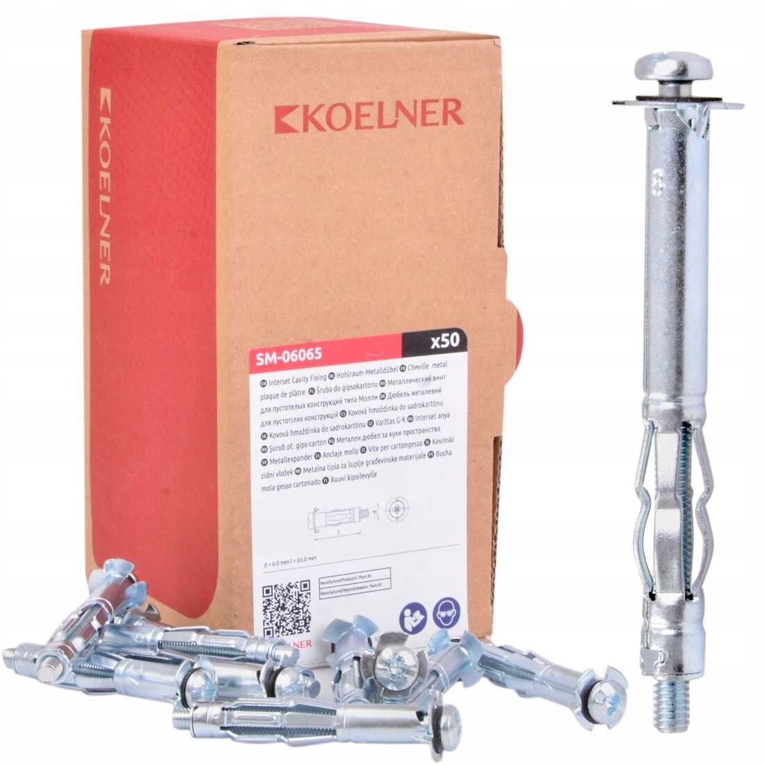 

Kołek Śruba Molly do płyt G-k 6x65 50szt Koelner