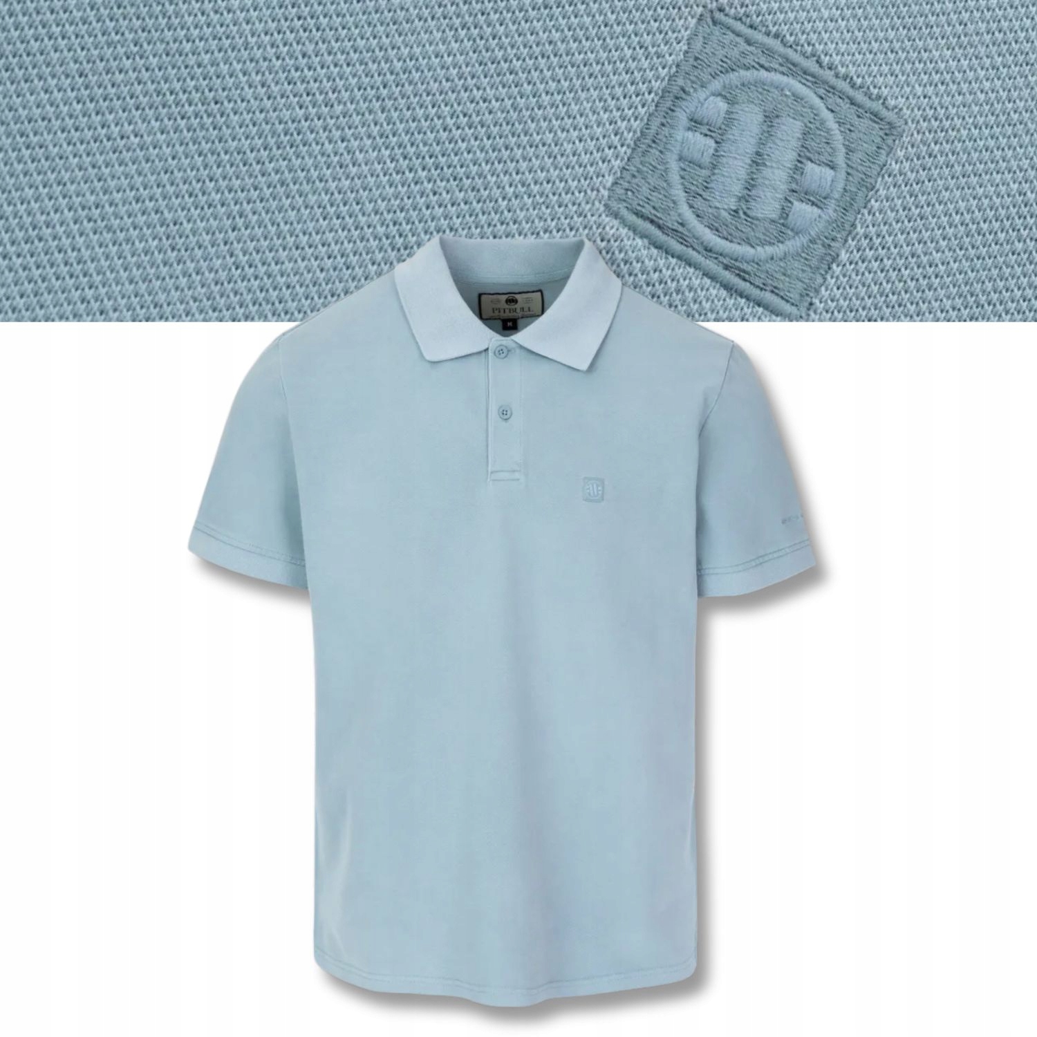 Pánské Polokošile Pitbull Polovina Bavlna Denim Washed Pique Small Logo