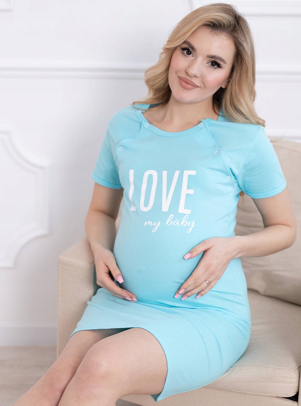 KOSZULA CIĄŻOWA DO KARMIENIA ROZPINANA NAPY XL Marka Formommy