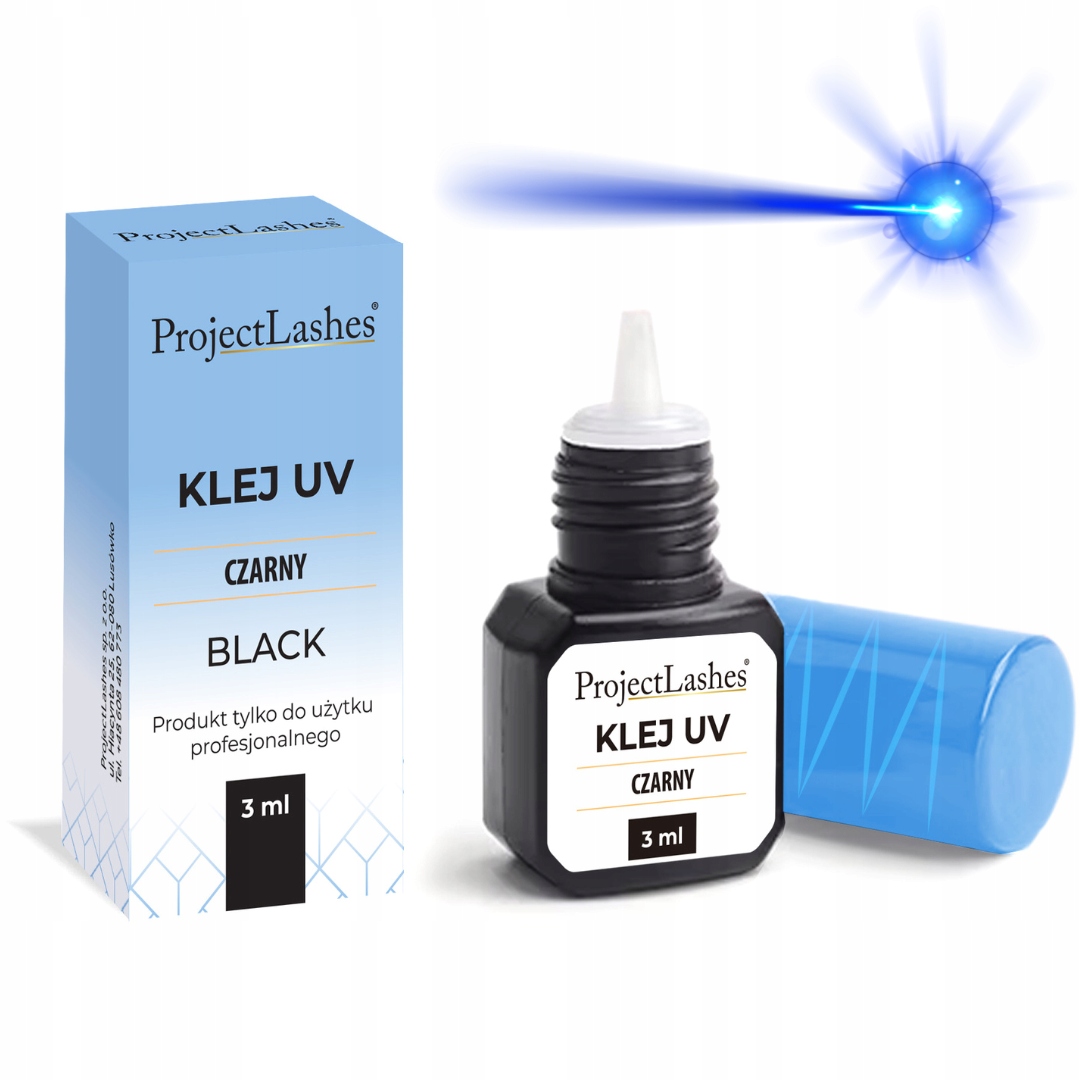 ProjectLashes Black Uv – lepidlo na prodlužování řas metodou Uv, černé