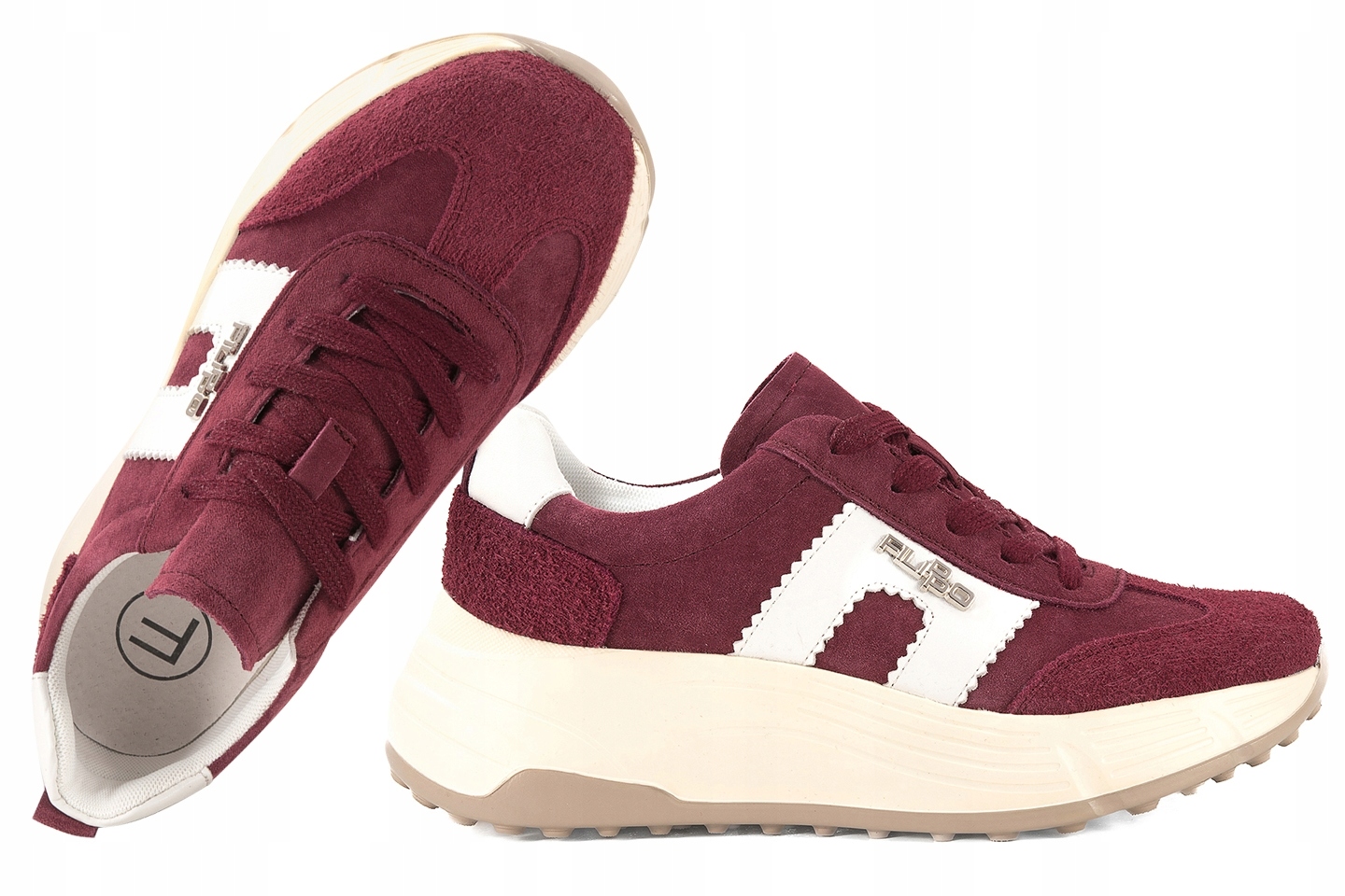 Filippo DP7546 Sportovní Polobotky Semišové Tenisky Na Platformě Kůže 39 B