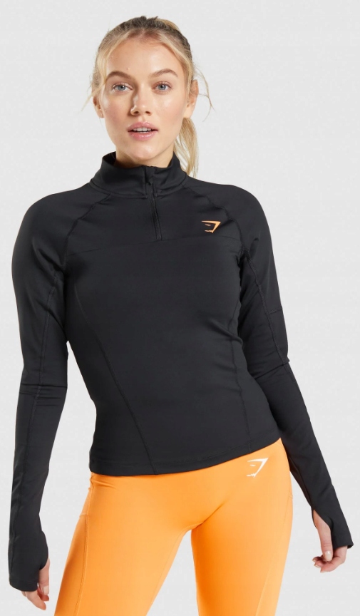Gymshark Bluza Sportowa Gładka Czarna Damska Logo XXL 1A1E1_D*