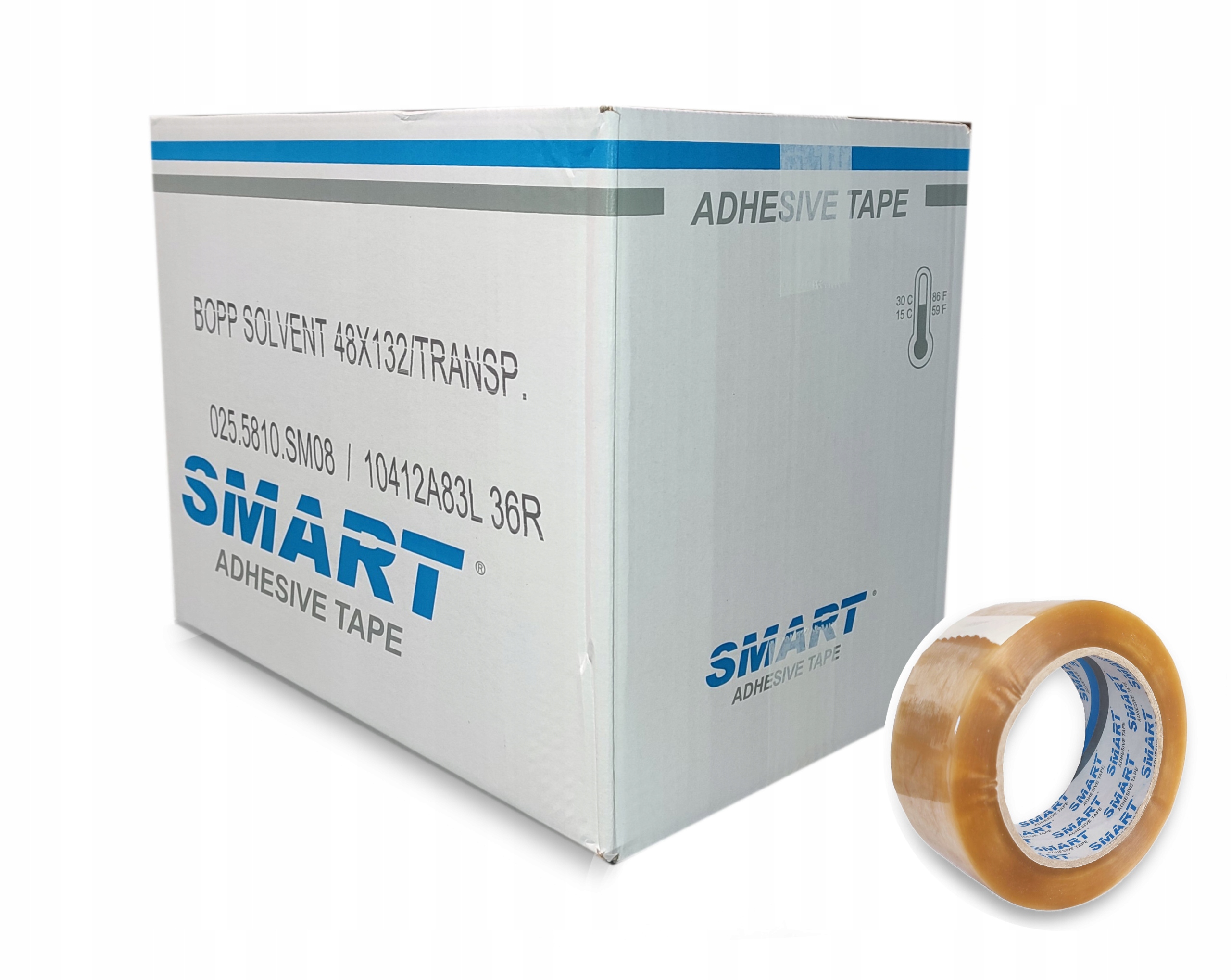 Taśma pakowa Smart Transparentna Solventowa (kauczuk naturalny) 48/132y XXL