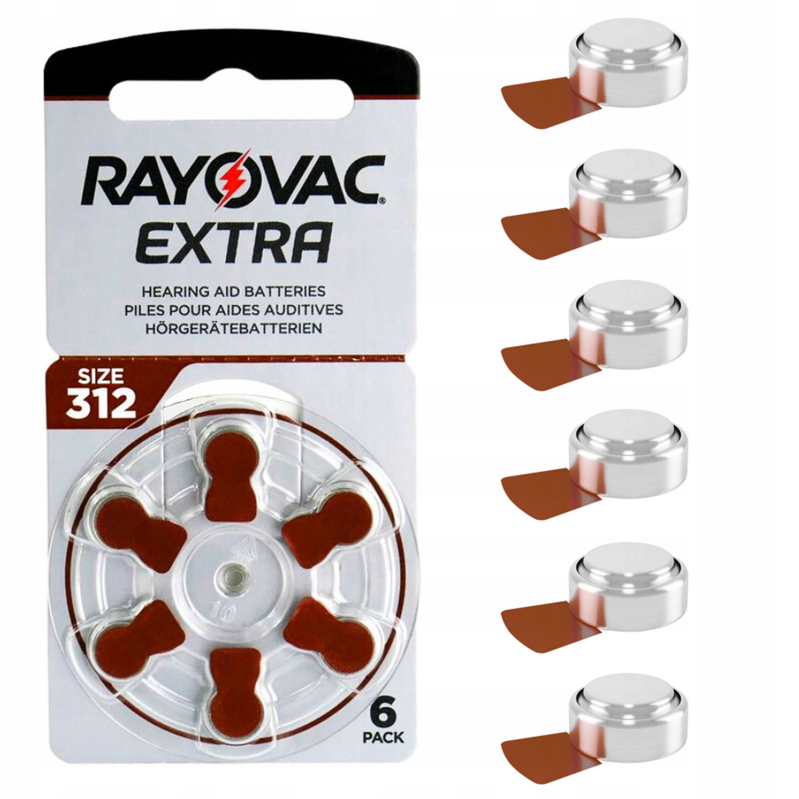 

6x Baterie Rayovac do aparatów słuchowych 312 Mf