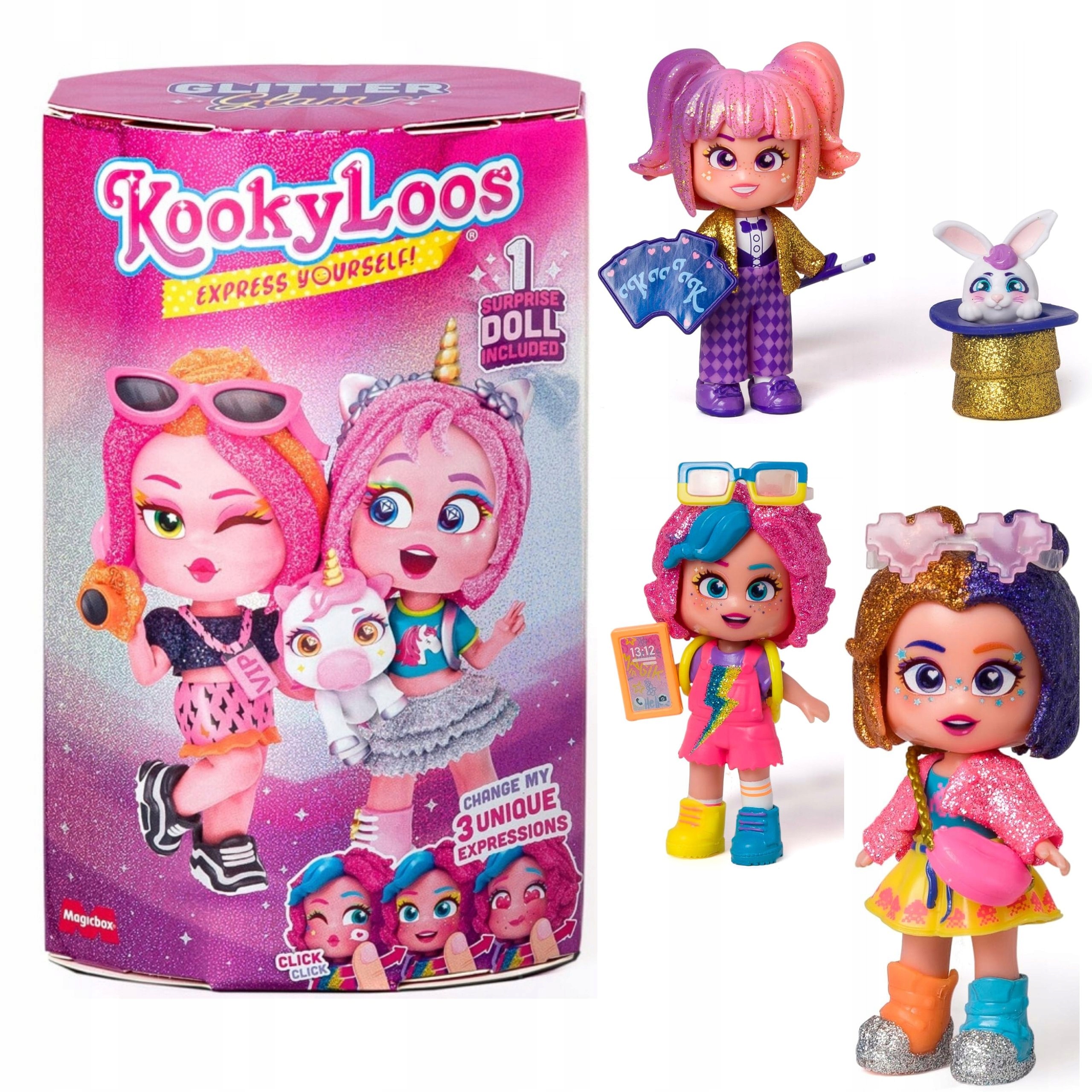 KOOKY LOOS LALECZKA NIESPODZIANKA GLITTER GLAM MAGICBOX PREZENT W