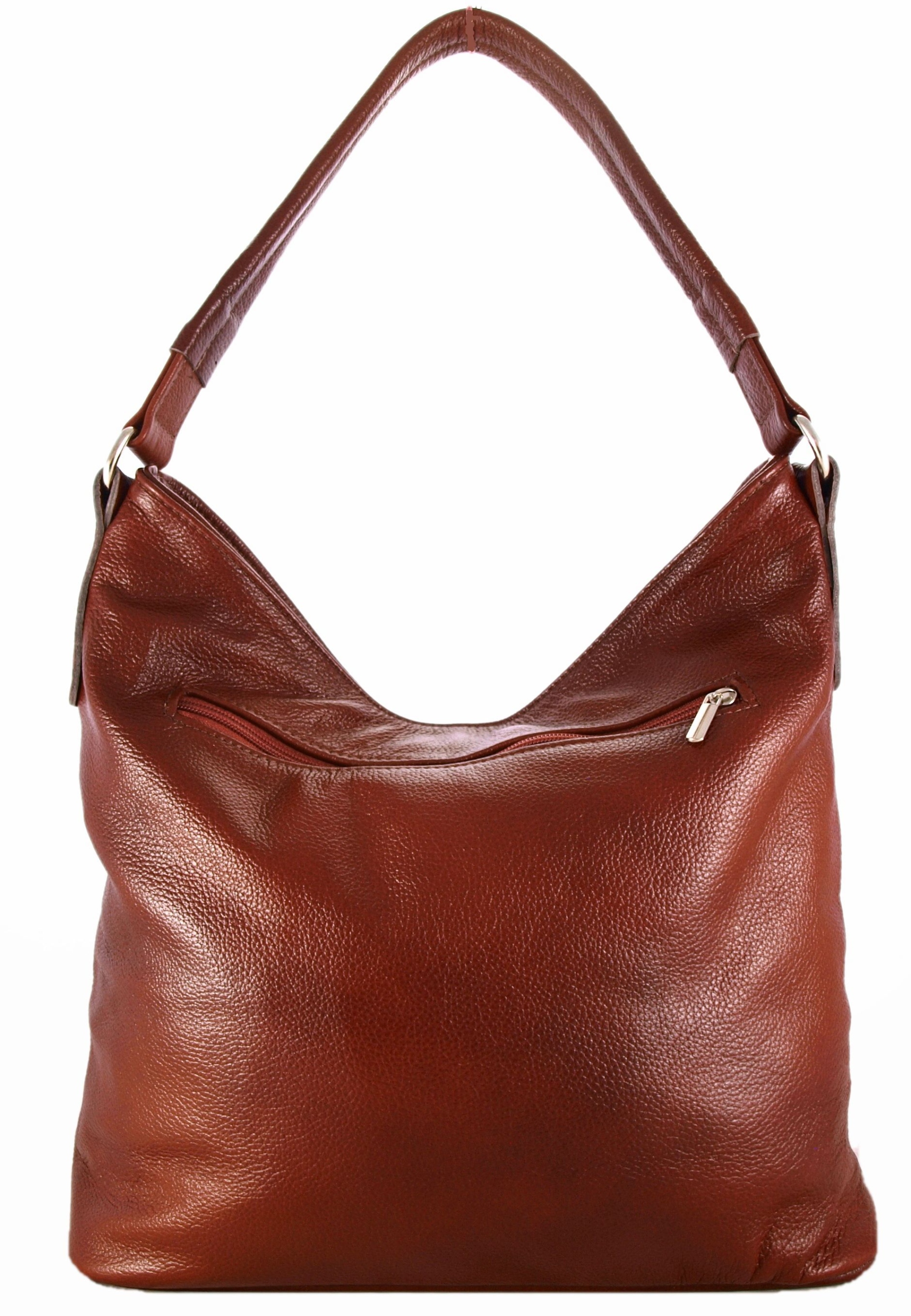 Torebka Skórzana Worek Skóra Naturalna Listonoszka Kolor okuć srebrny