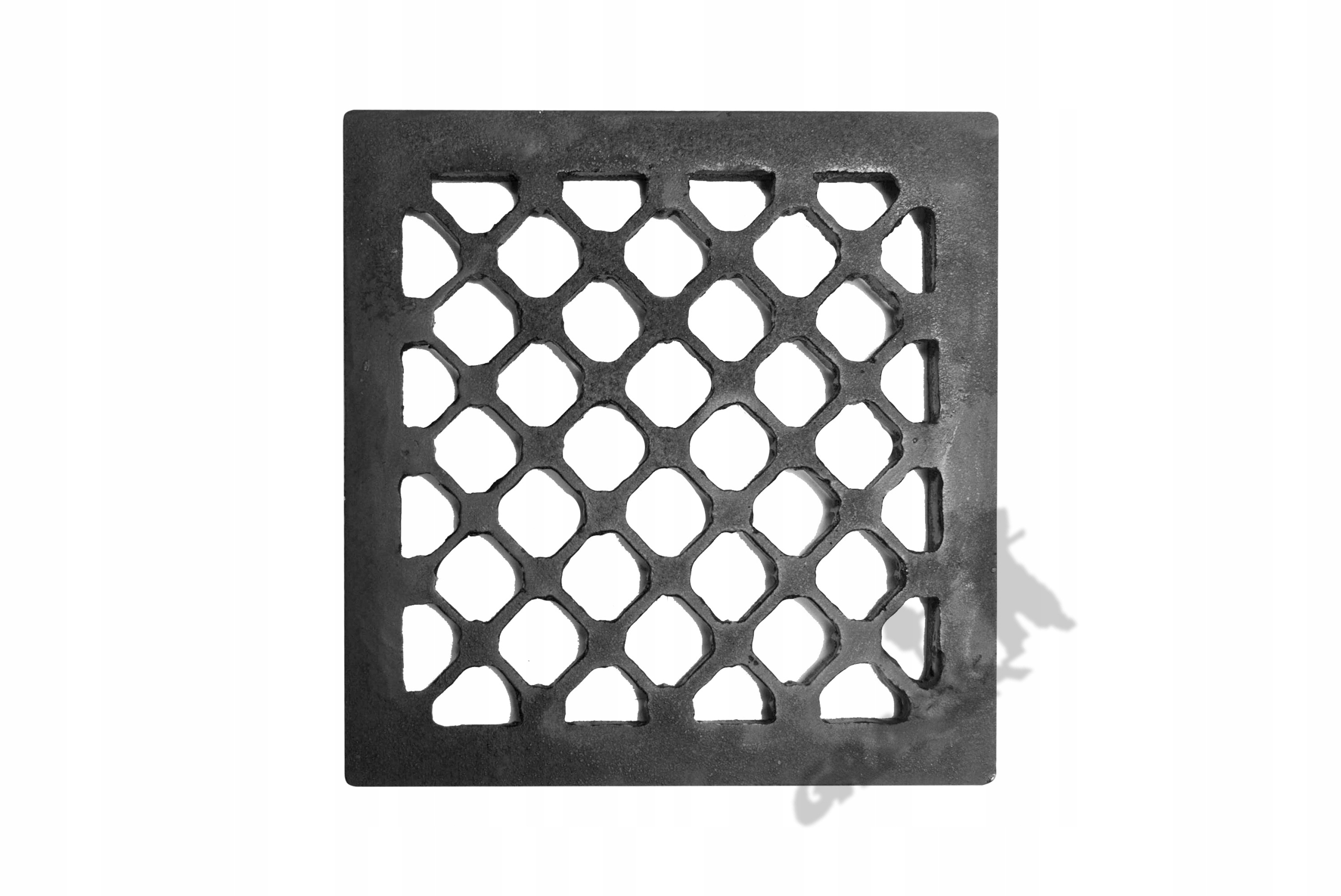 Kratka Wentylacyjna Nr 09 Kwadratowa Duża Z Kołnierzem Eliwna Retro