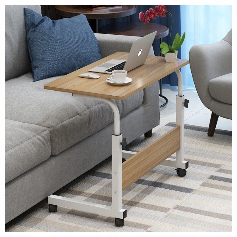 Mobilny stolik na kółkach biurko pod laptop tablet 80x40cm Głębokość mebla 40 cm