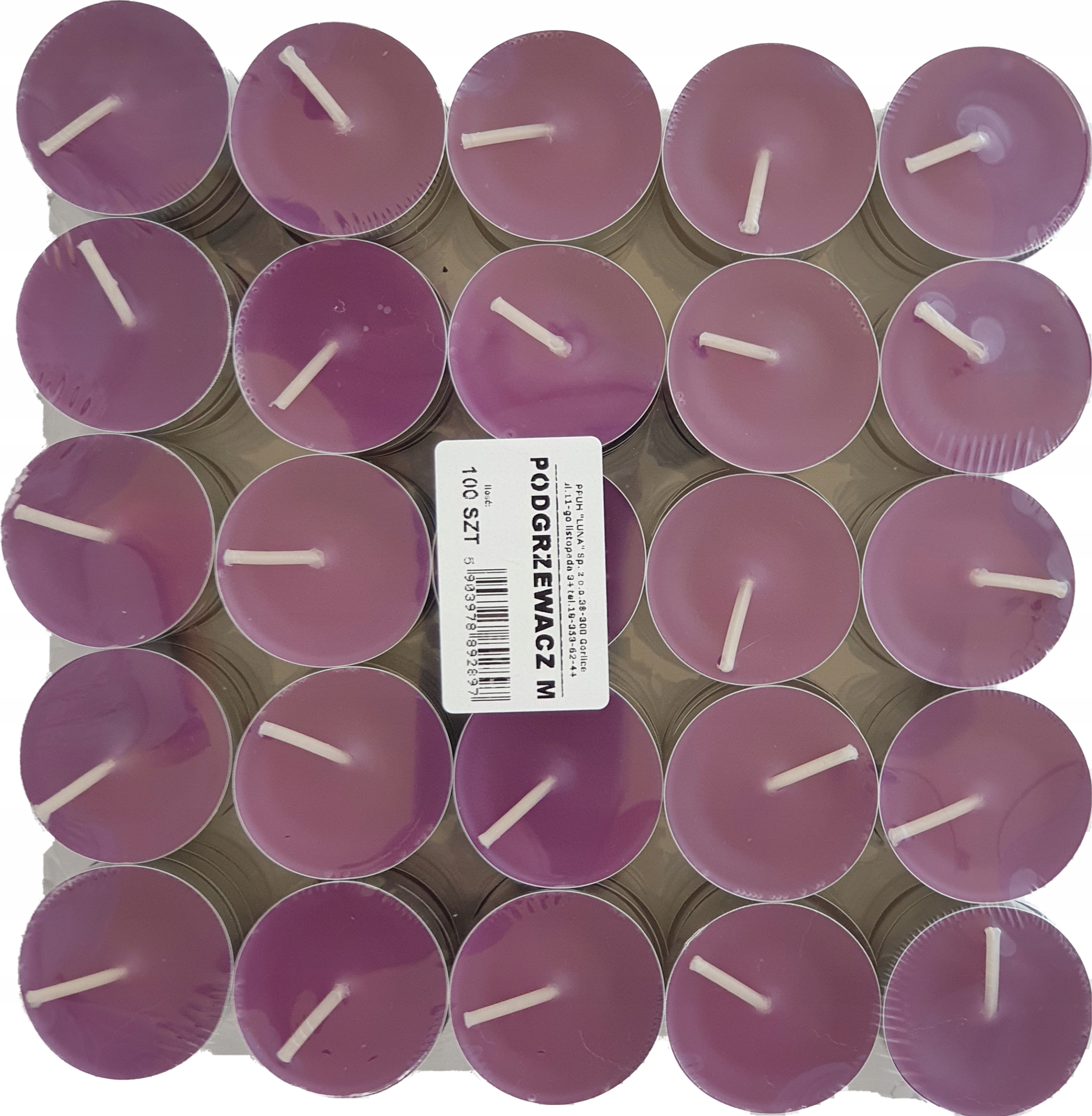 

świece podgrzewacze tealight fioletowe 100 szt