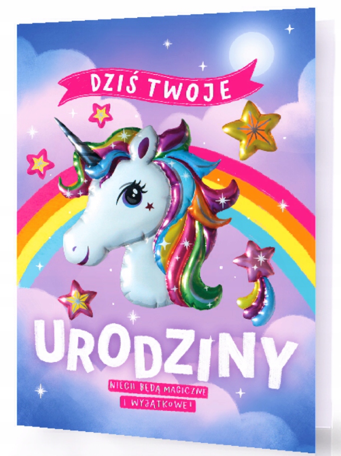 

Kartka Urodzinowa Dla Dziecka Jednorożec XXL 34 CM