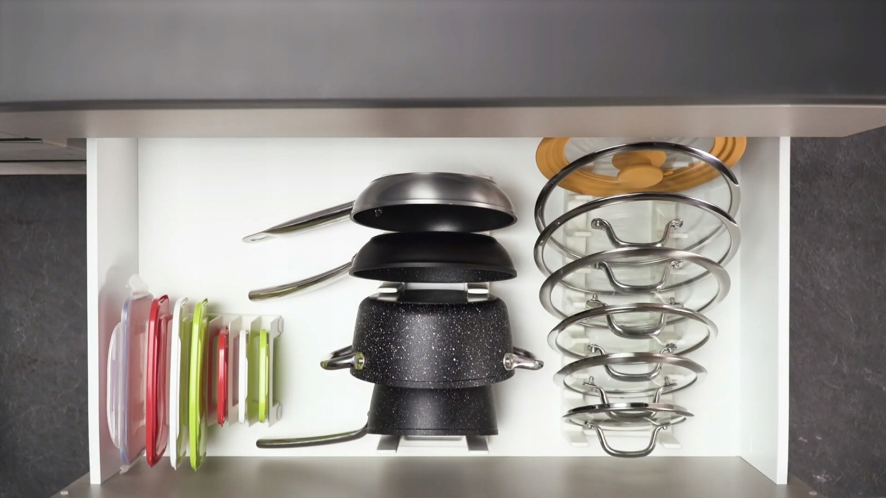 STOJAK NA PATELNIE organizer kuchenny TESCOMA K3 Kolor biały