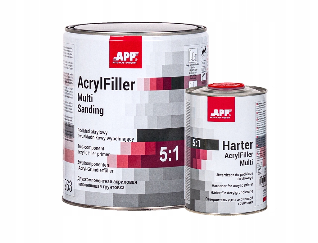 Застосування AcrylFiller Multi Sanding 5: 1 Сірий 1.0 L