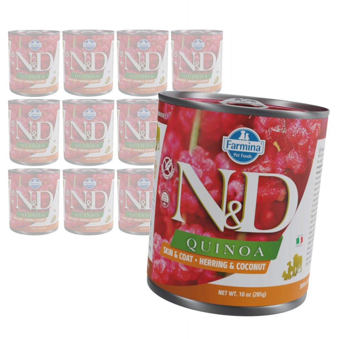 Levně Farmina N&d Quinoa Skin & Coat 12x285g Vlhké Krmivo pro psy Sleď a Kokos