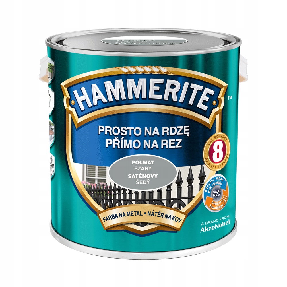 

Hammerite Farba na rdzę Półmat Szary 2,5L