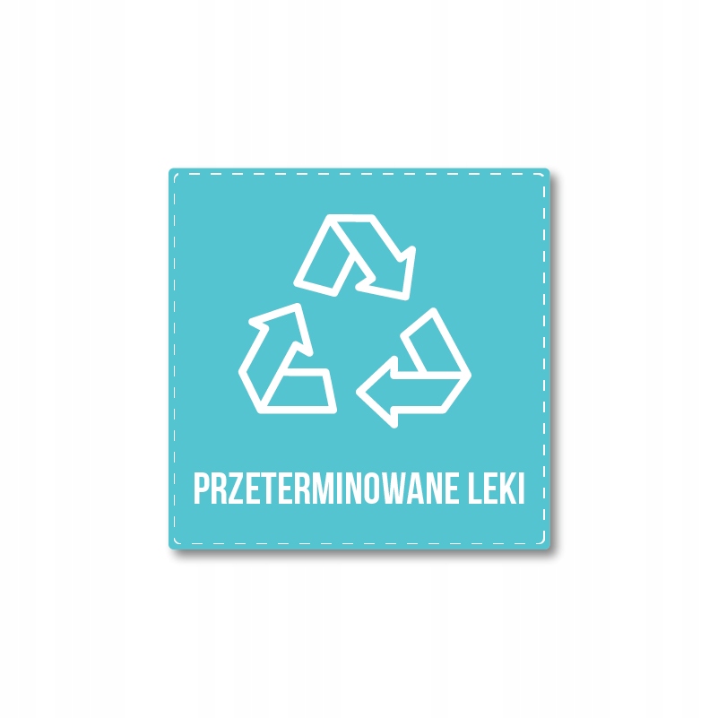 Naklejka recykling PRZETERMINOWANE LEKI 10cm