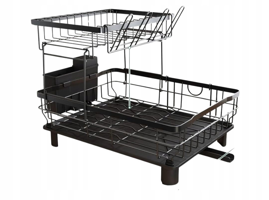 Kuchyňský odkapávač 2-úrovňový s nerezovou ocelí a kuchyňskou odtokovou vaničkou