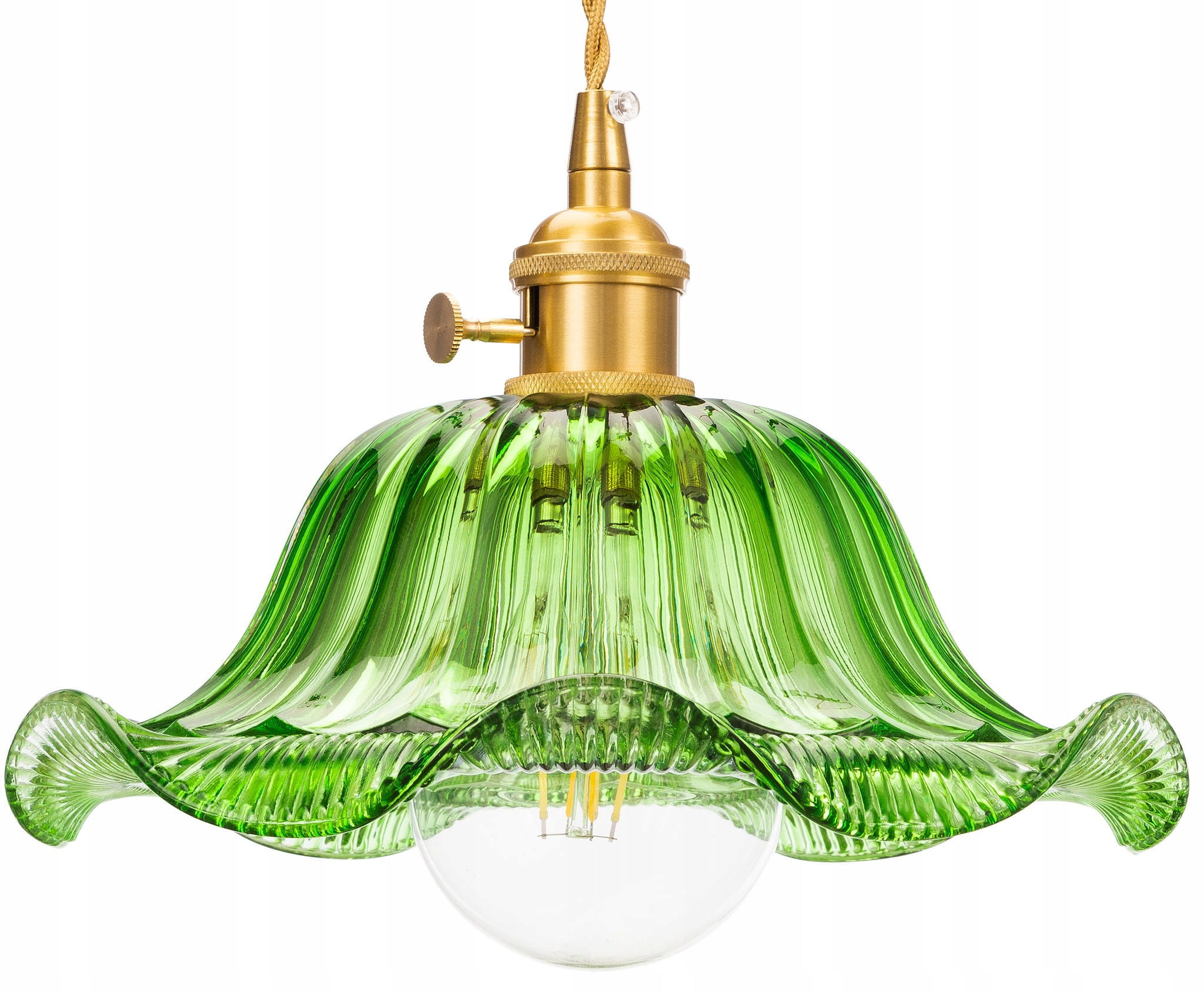 Lampa wisząca sufitowa szklana Flower zielona