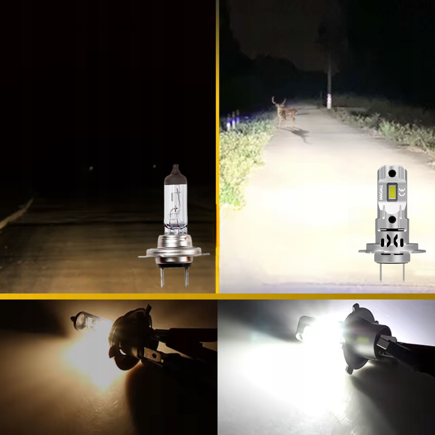 ŻARÓWKA H7 LED MAGALL X-PRO MOTOCYKL SKUTER 12V 35W 5500K 8000LM CANBUS Typ H7 / PX26d