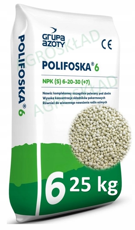 Nawóz Polifoska 6 25kg na trawnik iglaki 6-20-30(7)