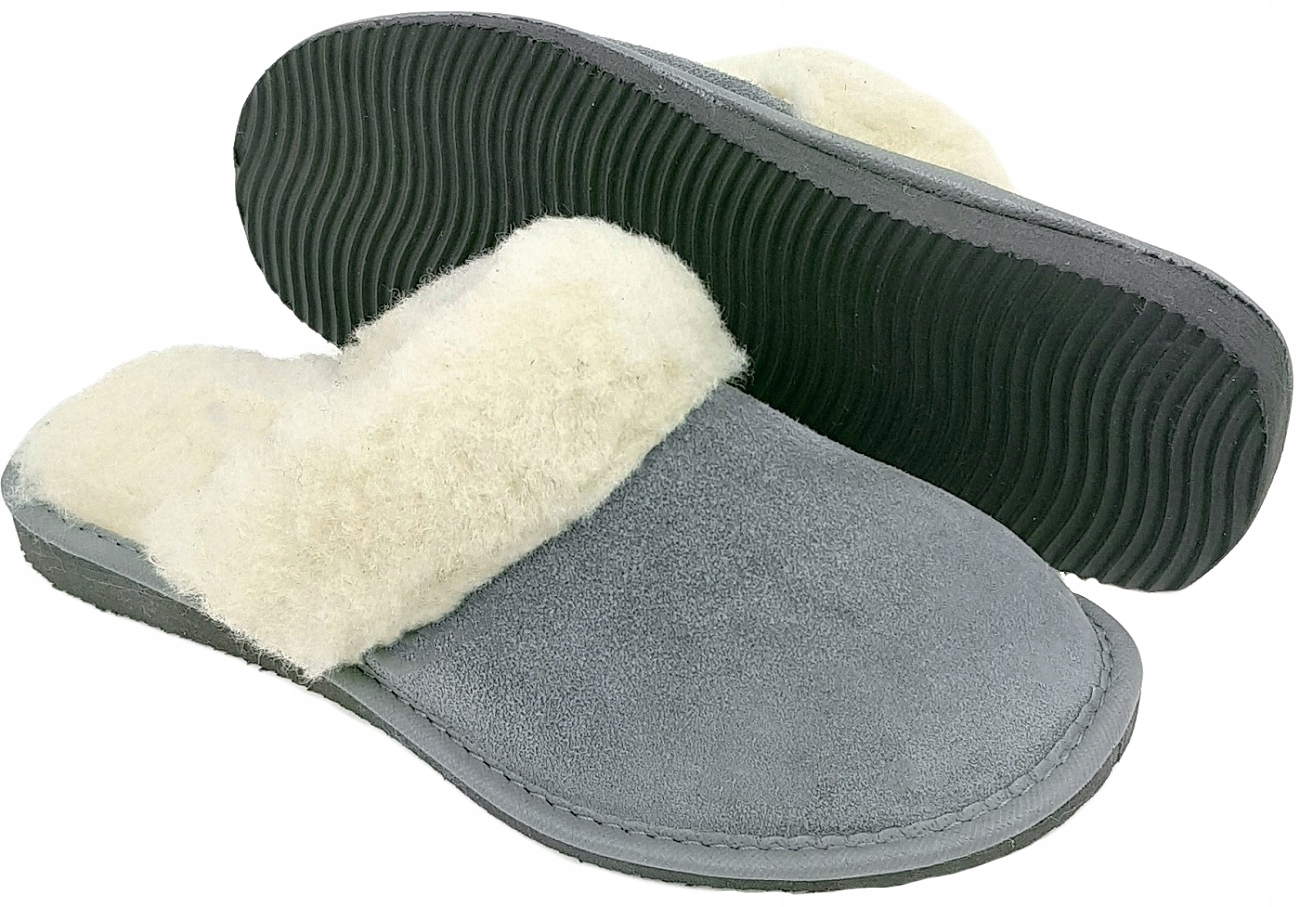 Ciepłe Kapcie Skóra Wełna Pantofle Góralskie *40* Kod producenta natural-05