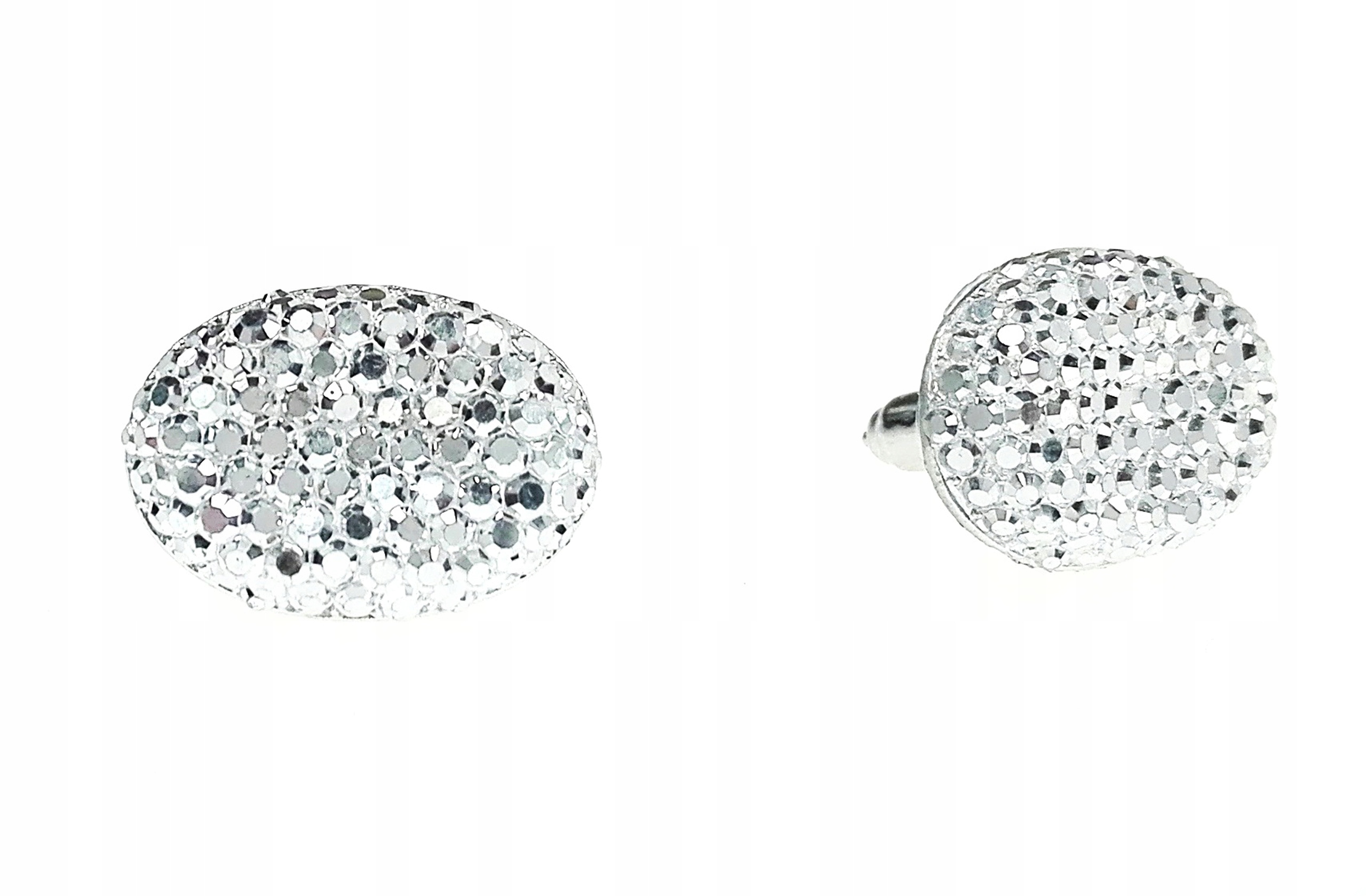 

Kolczyki srebrne owalne kryształkowe owal