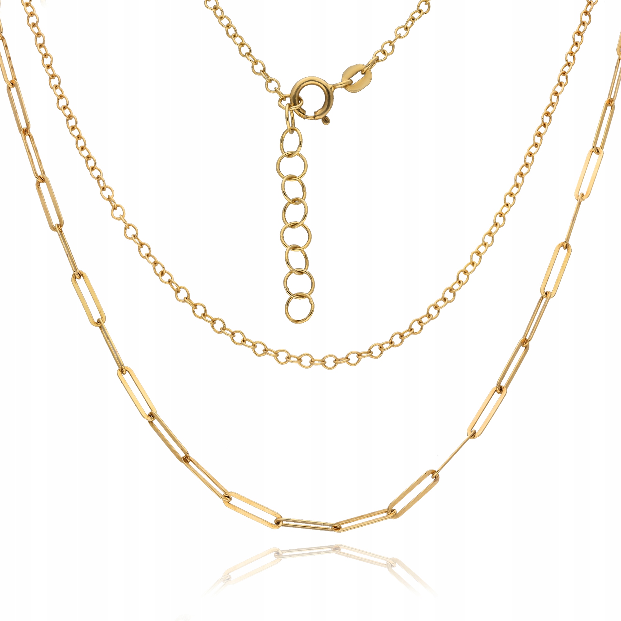 Zlatý Dámský Dvojitý Náhrdelník S Velkými Články Au 585