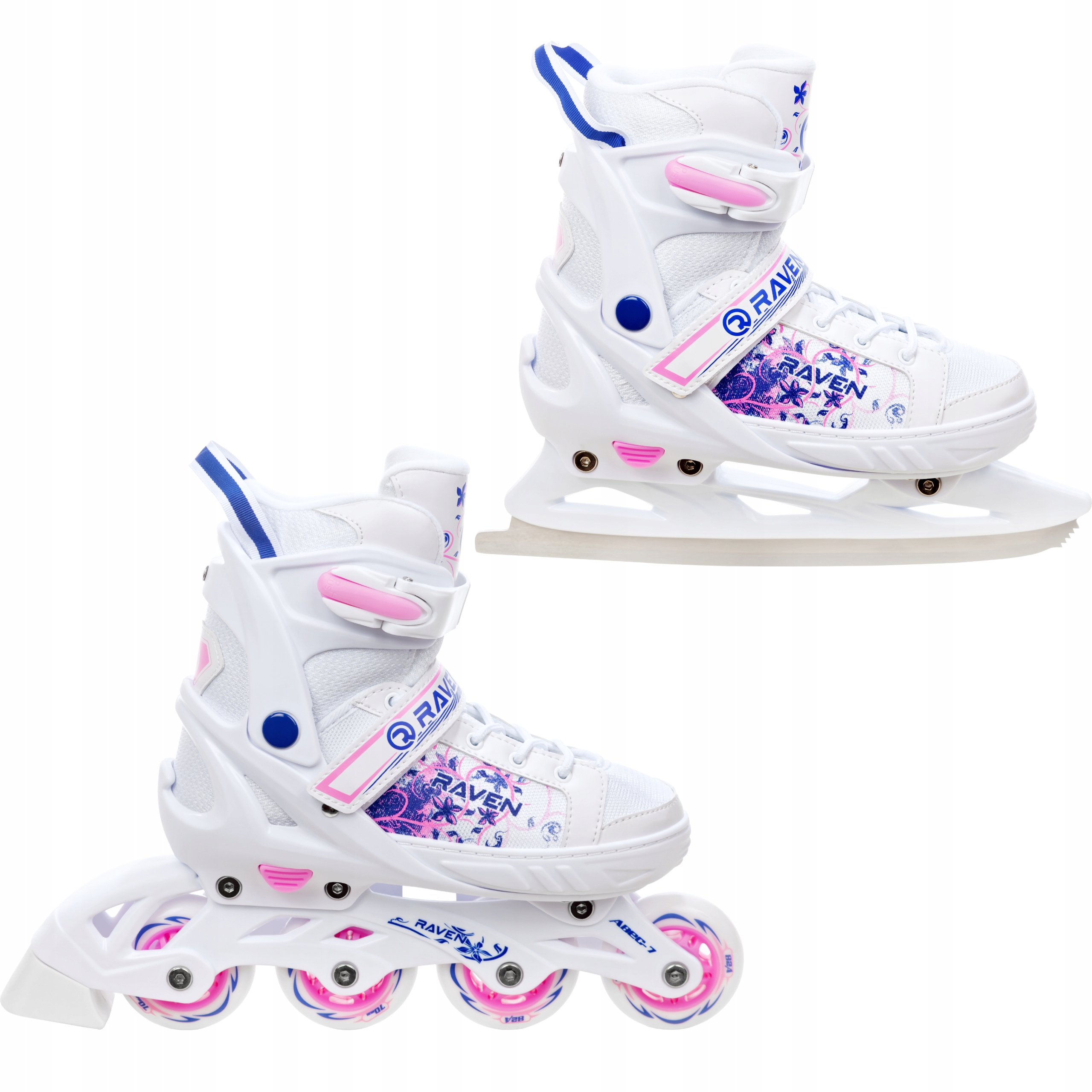 Rolki Łyżwy 2w1 Raven Meia 31-35 Kółko Led
