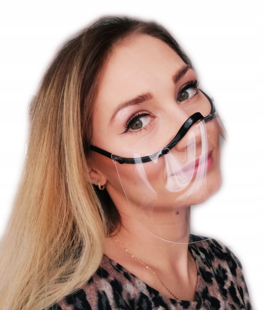 PRZYŁBICA MINI MASKA PRZEŹROCZYSTA TRANSPARENTNA Rozmiar uniwersalny