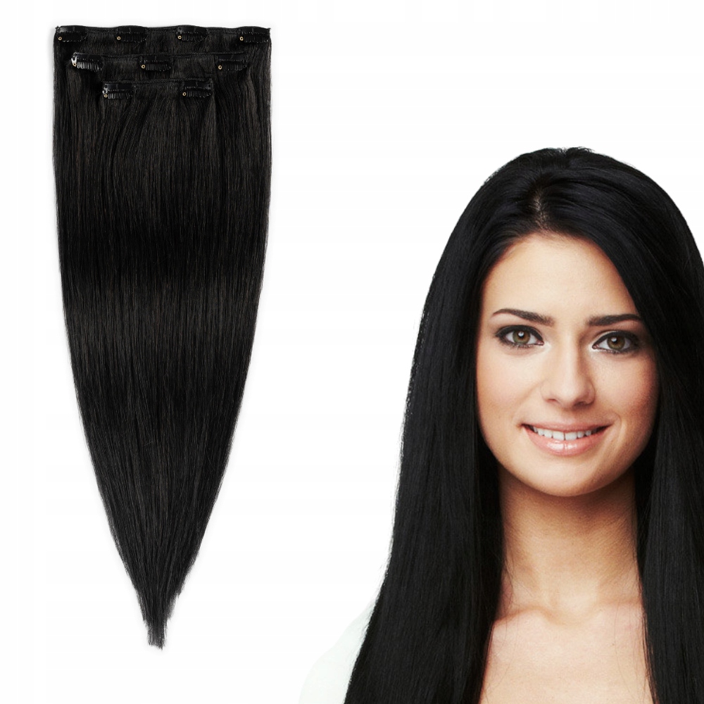Připínací Vlasy přírodní Clip In 53 cm 3 pásky #1