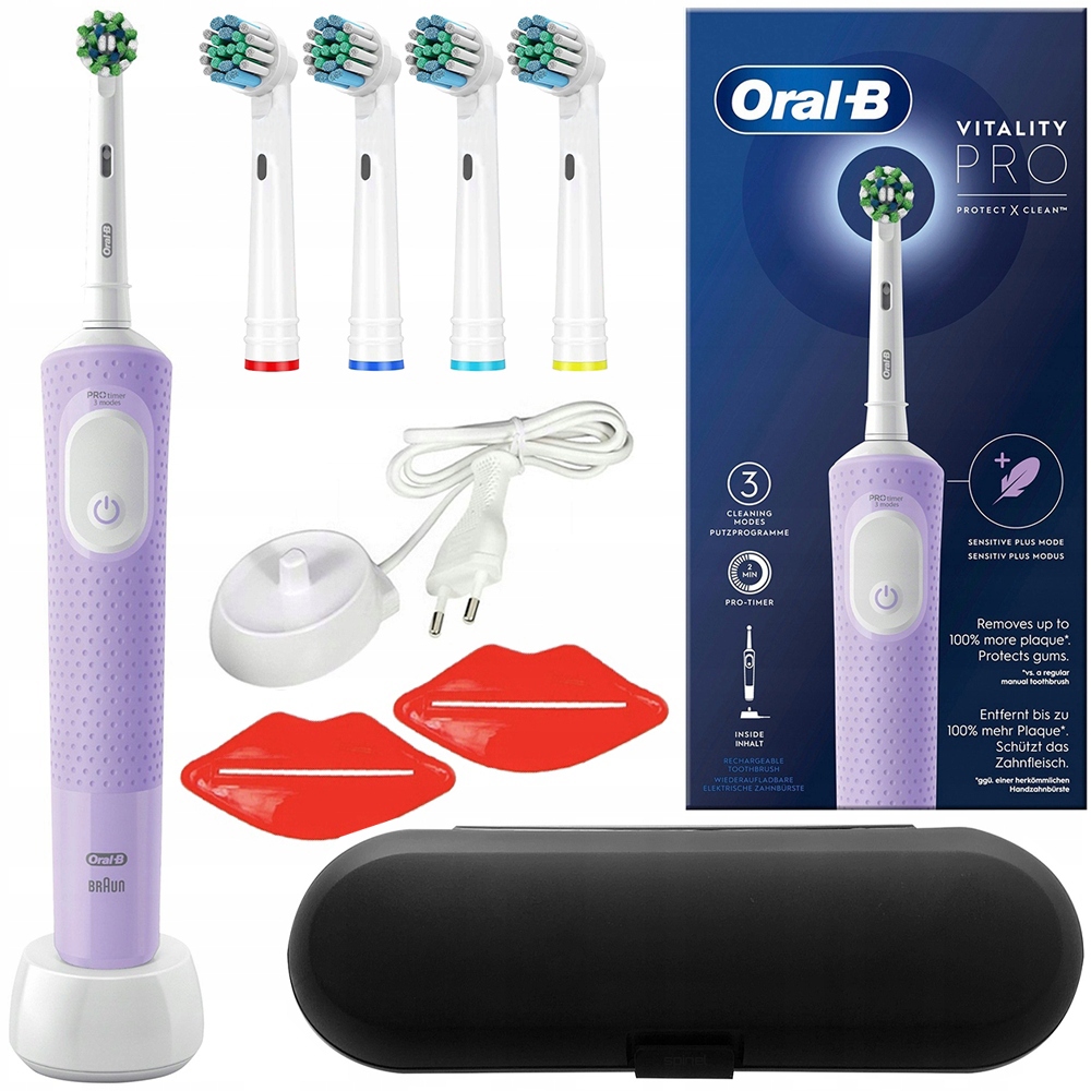 Szczoteczka Elektryczna Do Zębów Oral-b Vitality Pro D103 Lilac Dodatki