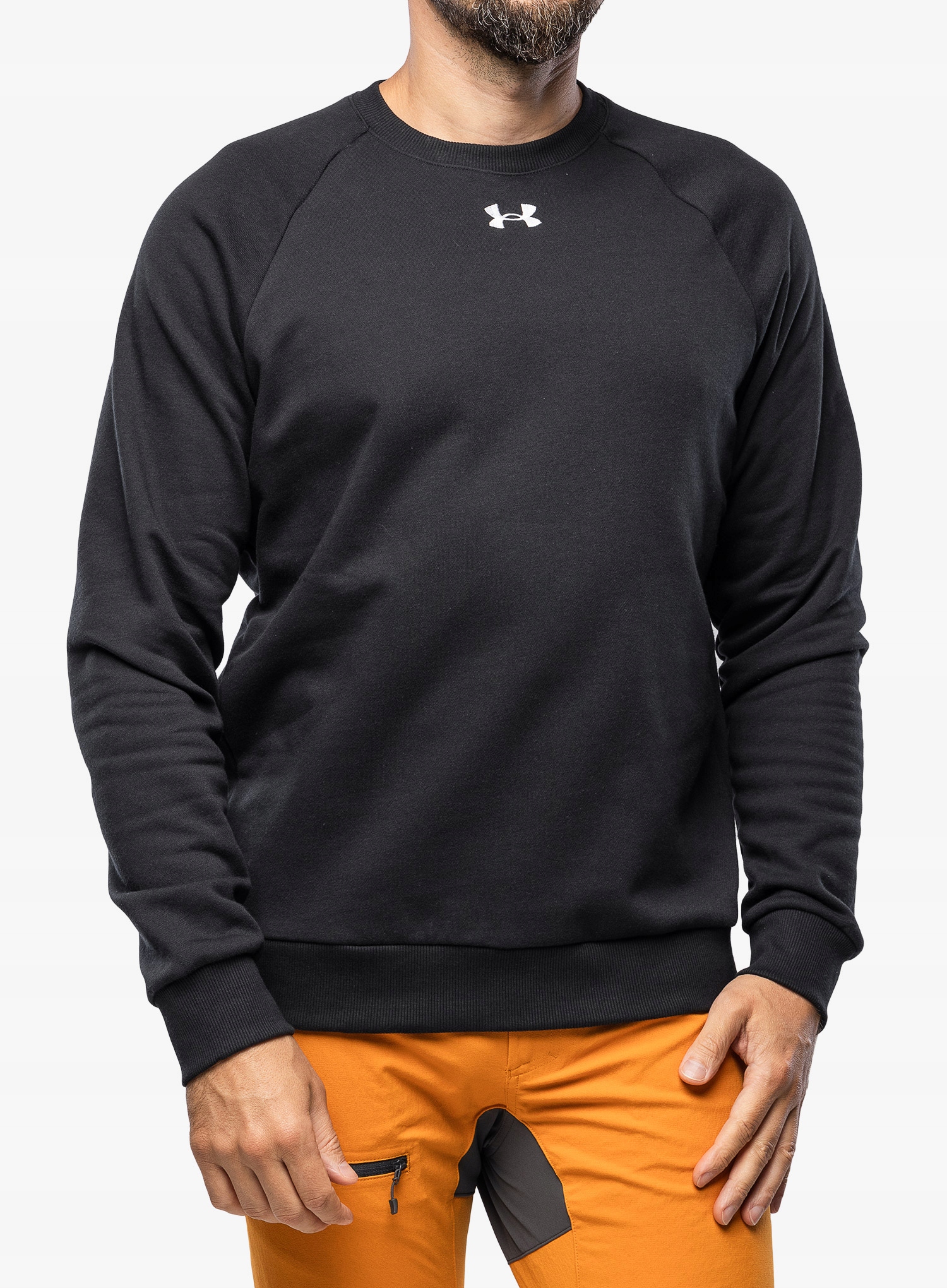 Pánská mikina Under Armour Rival Fleece Crew černá/bílá velikost S