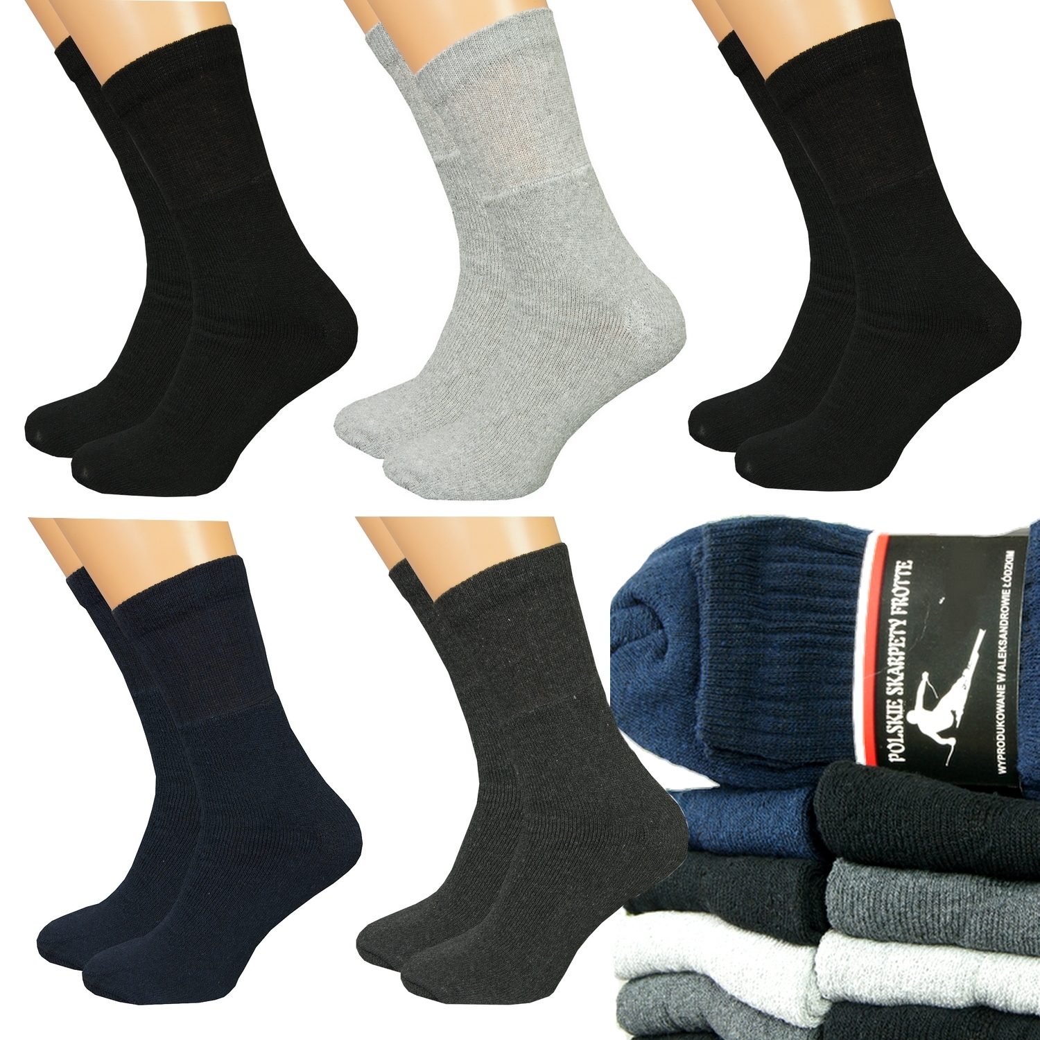 

5x Skarpety Bawełna Skarpetki Frotte Frota M 43-46