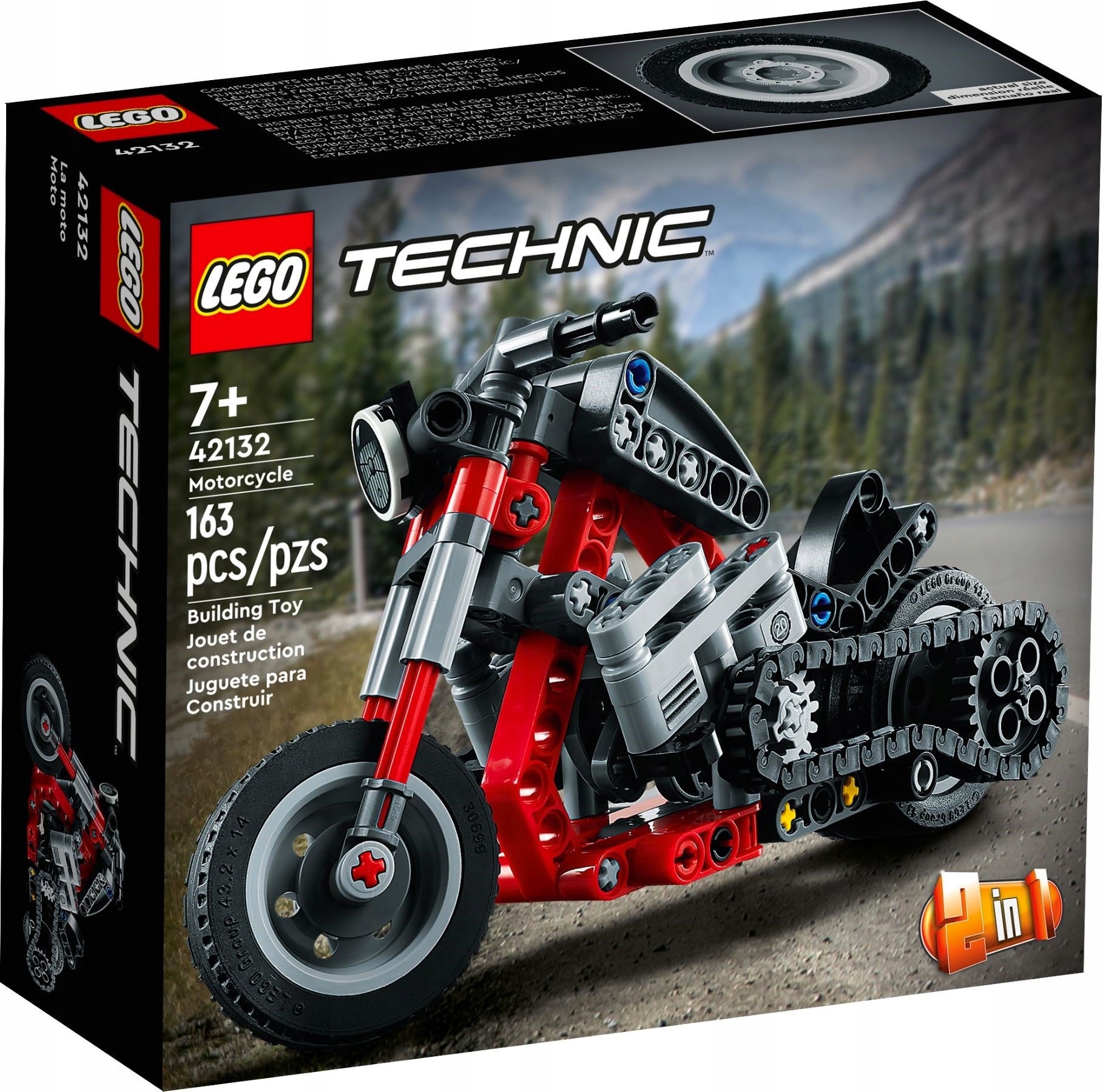 

Lego 42132 Technics Motocykl Motor Chopper 2w1