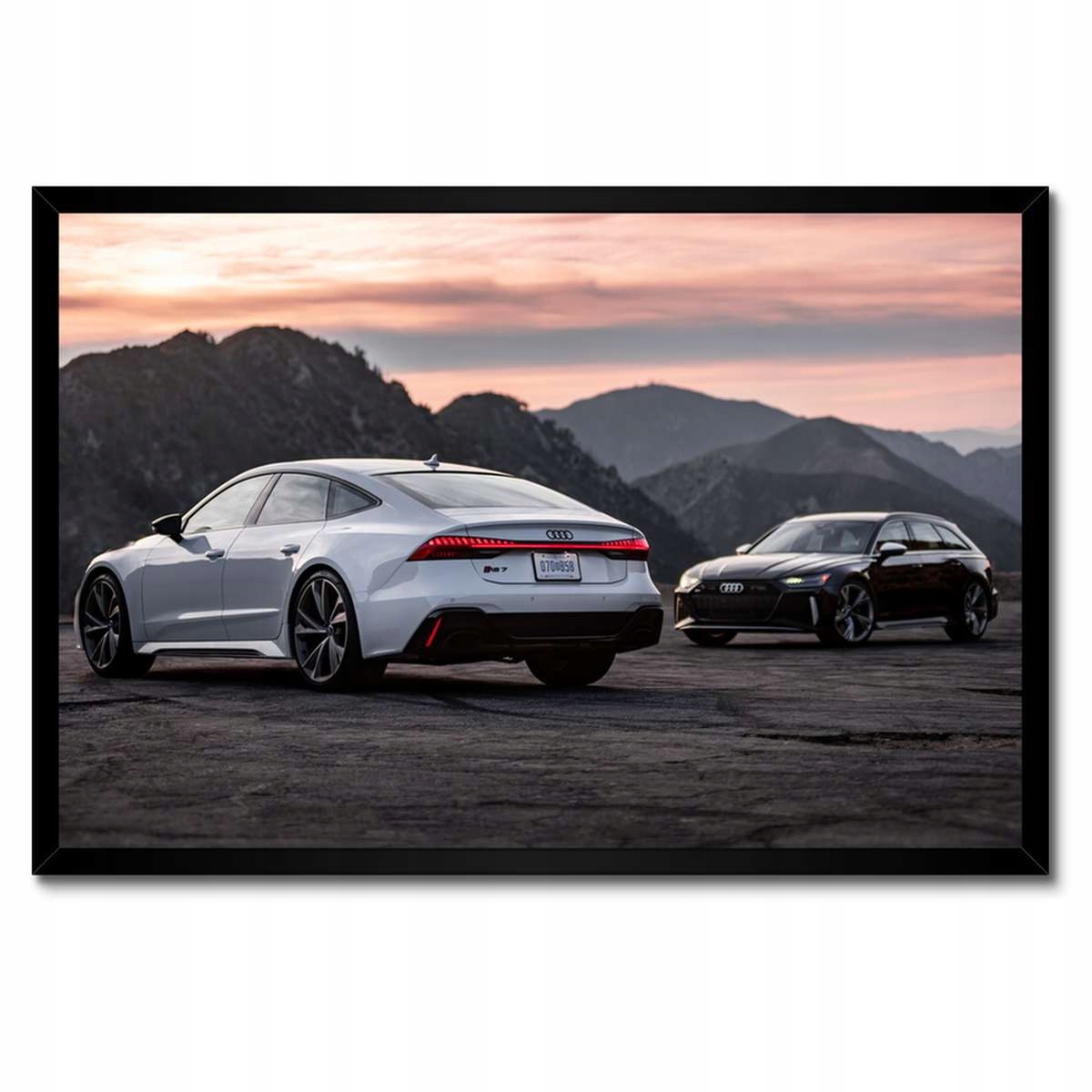 Plakáty v rámu 60x40 Bílé a černé Audi RS7
