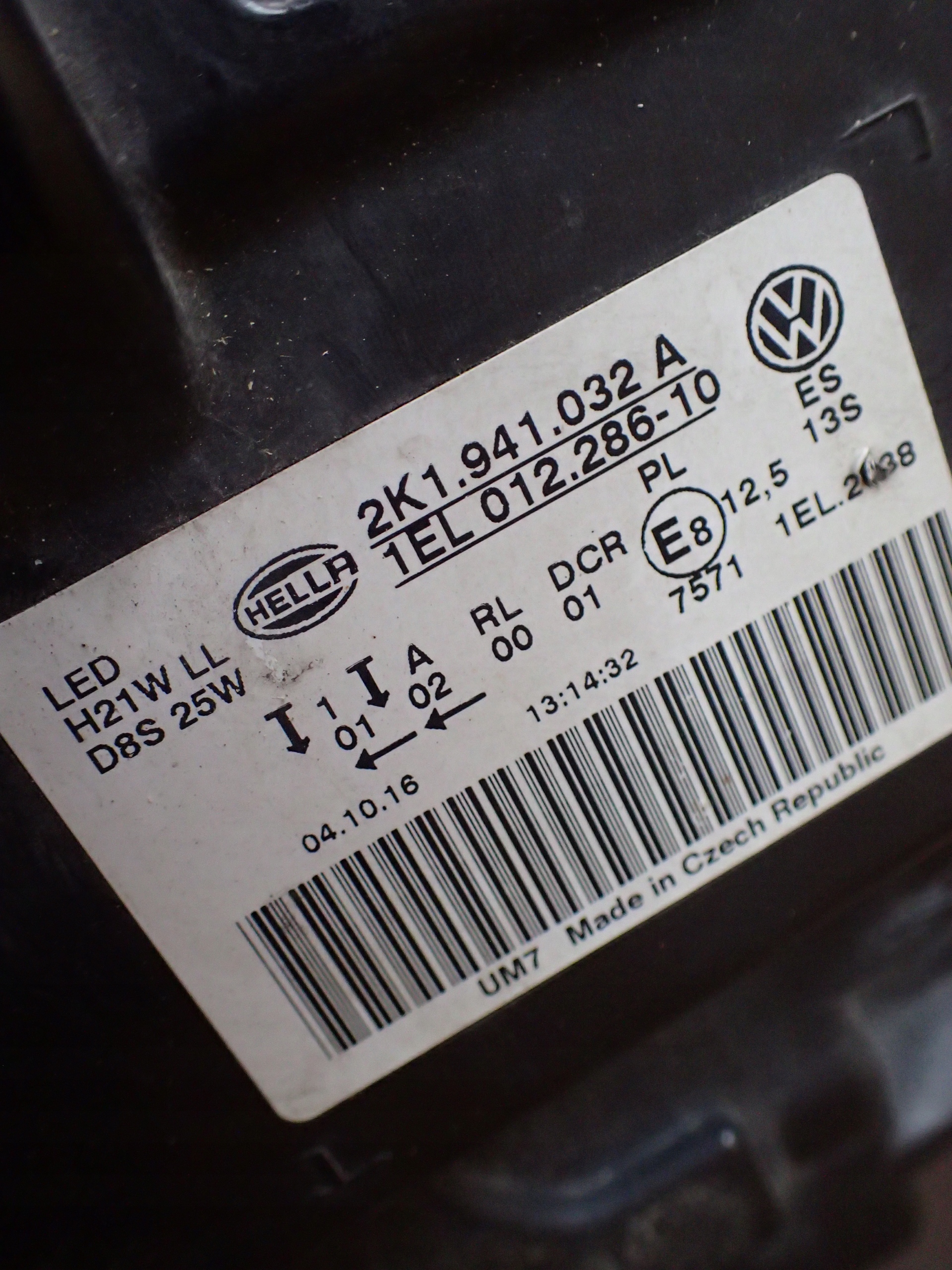 LIGHT FRONT RIGHT VW CADDY BI XENON LED 15