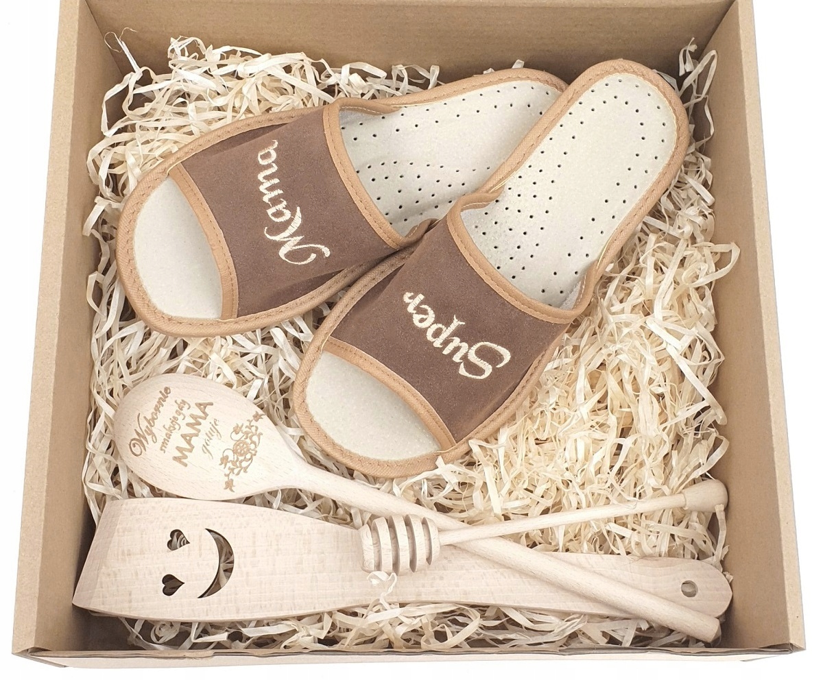 

Odkryte Pantofle z Haftem Dla Mamy Dodatki *40