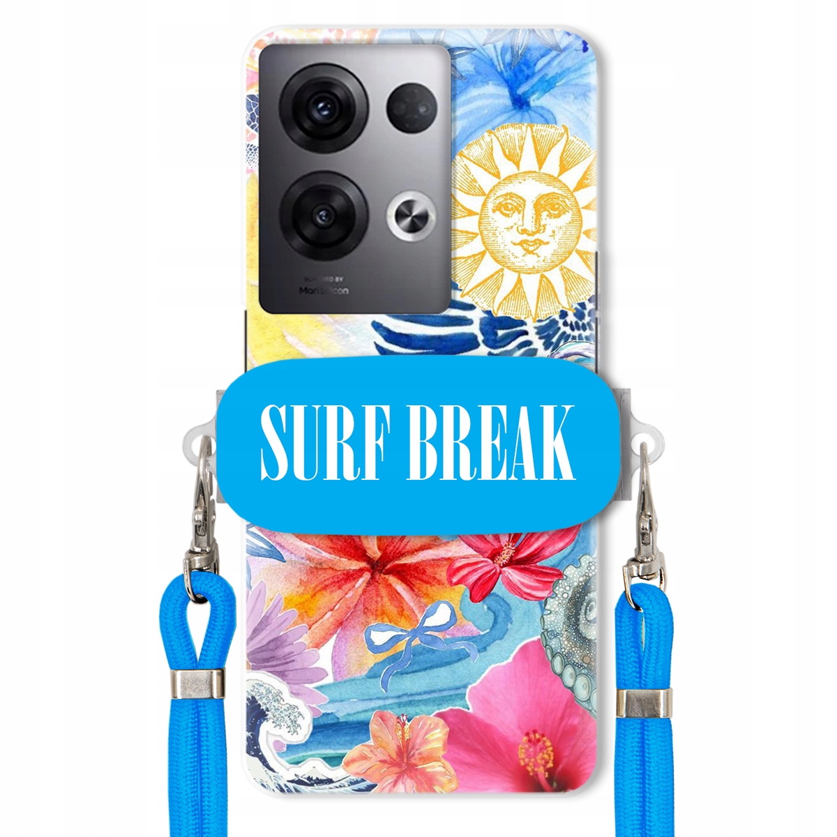 Puzdro pre Oppo Reno 8 Pro Plus Modré vodítko držiak Surf Break Lata