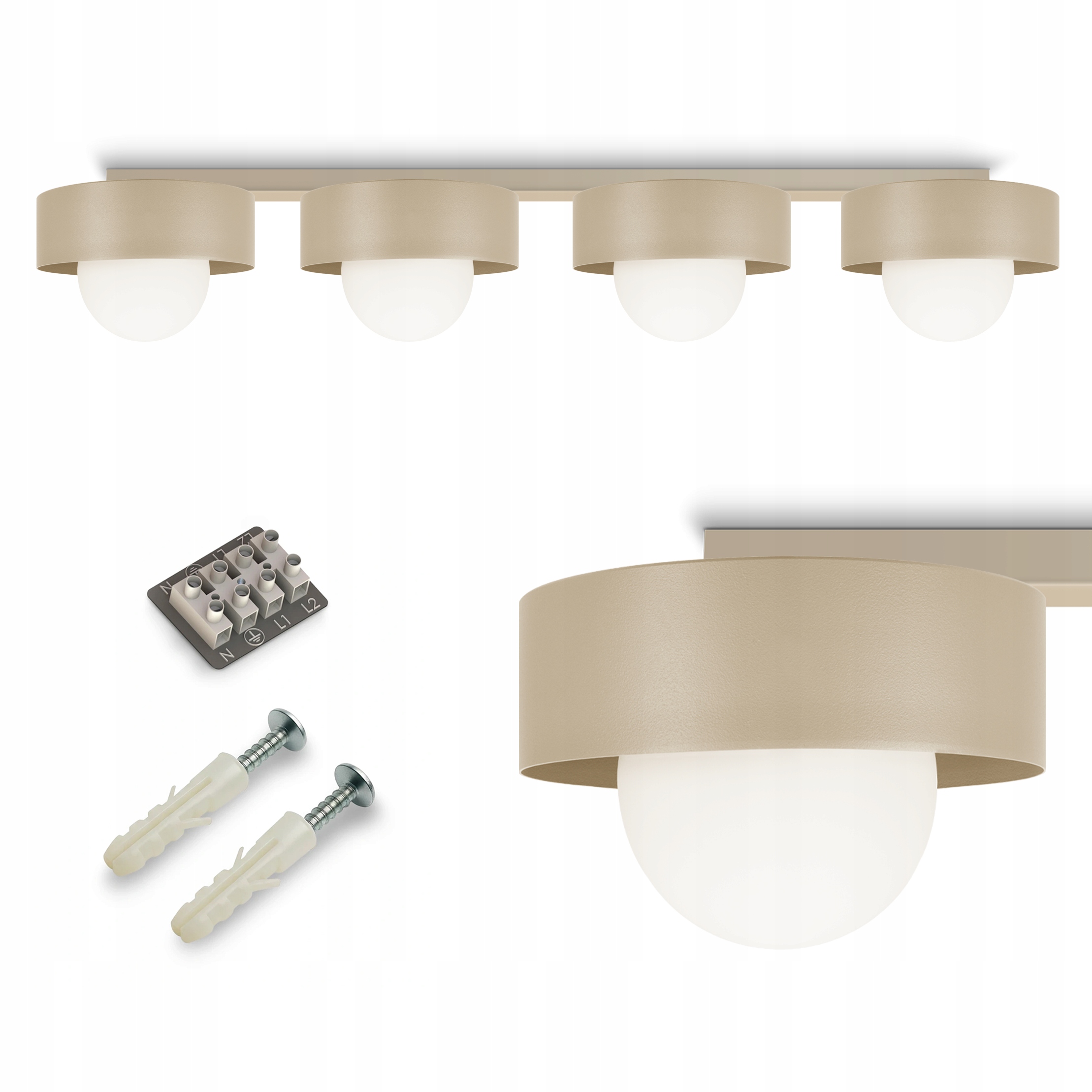 Stropní Svítidlo Lustr Stropní Svítidlo Loft Béžová 4xG9 Skleněné koule Modern Luxolar