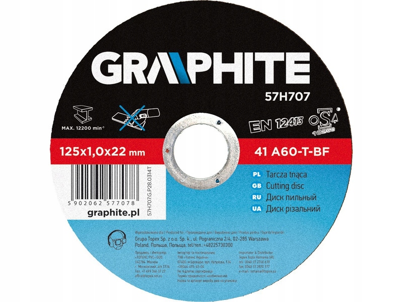 

Tarcza do cięcia metalu Graphite 57H707