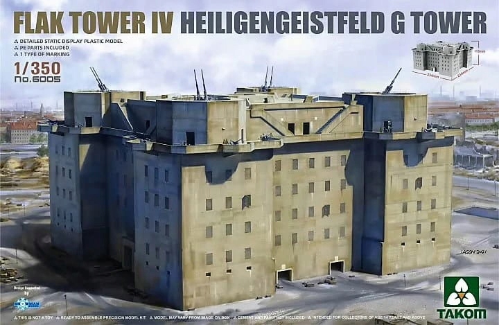 Flak Tower IV Heiligengeistfeld G Tower 1:350 Takom 6005