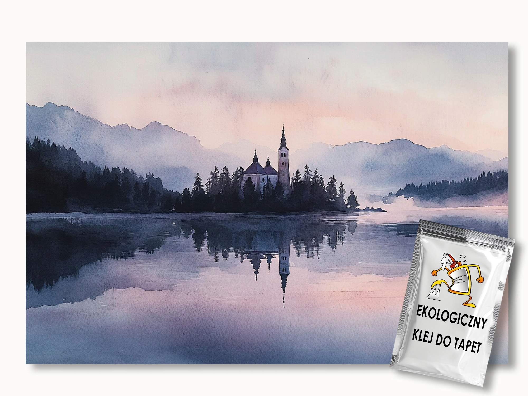 Fototapeta Flizelina Krajina Jezero Bled Kostel Ostrov Úsvit 150x105 155g