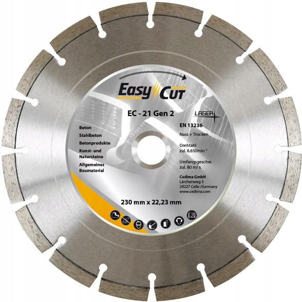 Diamantový řezací kotouč EC-21.2 230x2,4x12x22,23 mm Cedima
