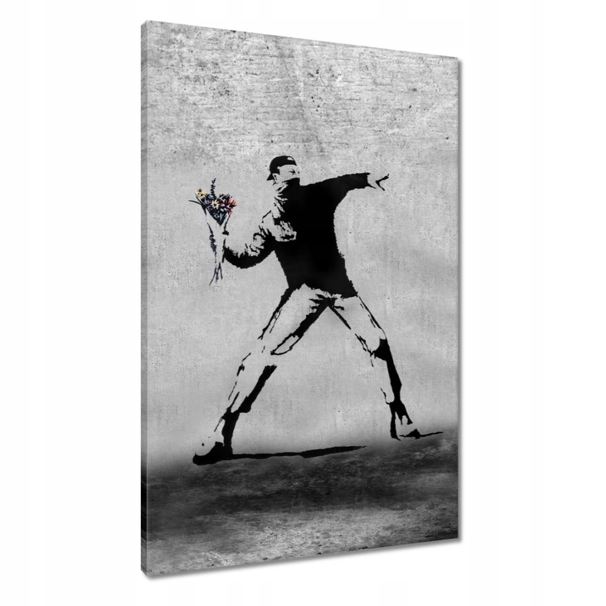 Obrazy 60x90 Banksy Vrhač květin