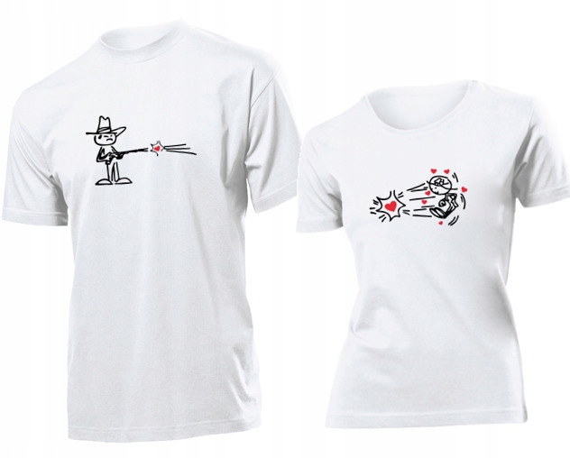 

Koszulki dla par Strzal W Serce Walentynki XL