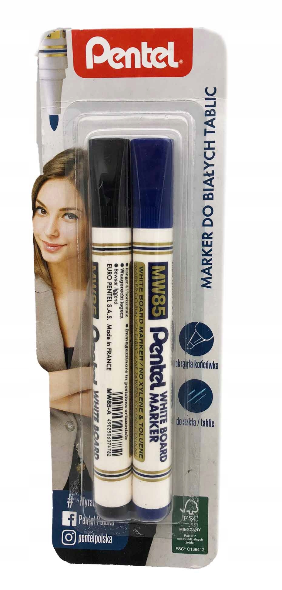 

Marker Do Białych Tablic 2szt Komplet Pentel