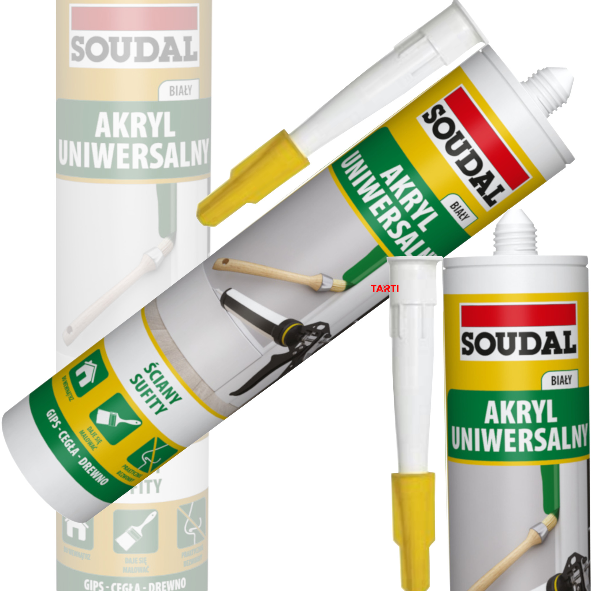 Uszczelniacz akrylowy 280ML ŚCIANY SUFITY ELASTYCZNY SILIKON TYNKI GIPSOWE